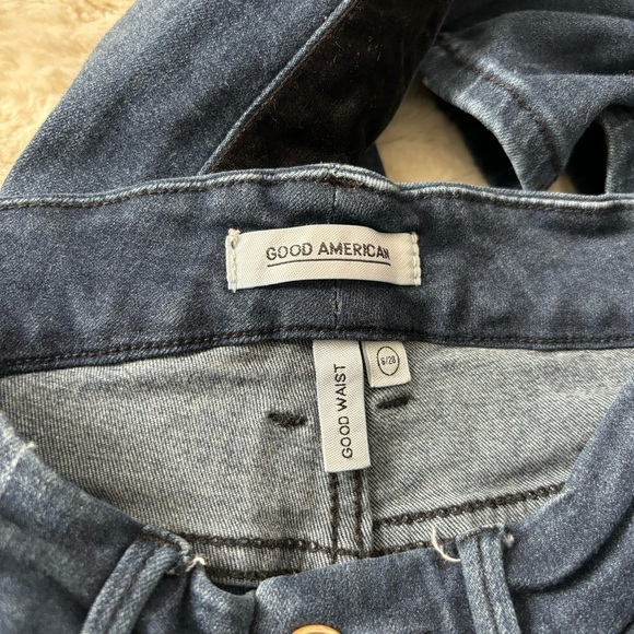 Good American Women's Size 6/28 Blue Good Waist Velvet Side Skinny Jeans - Picture 2 of 6